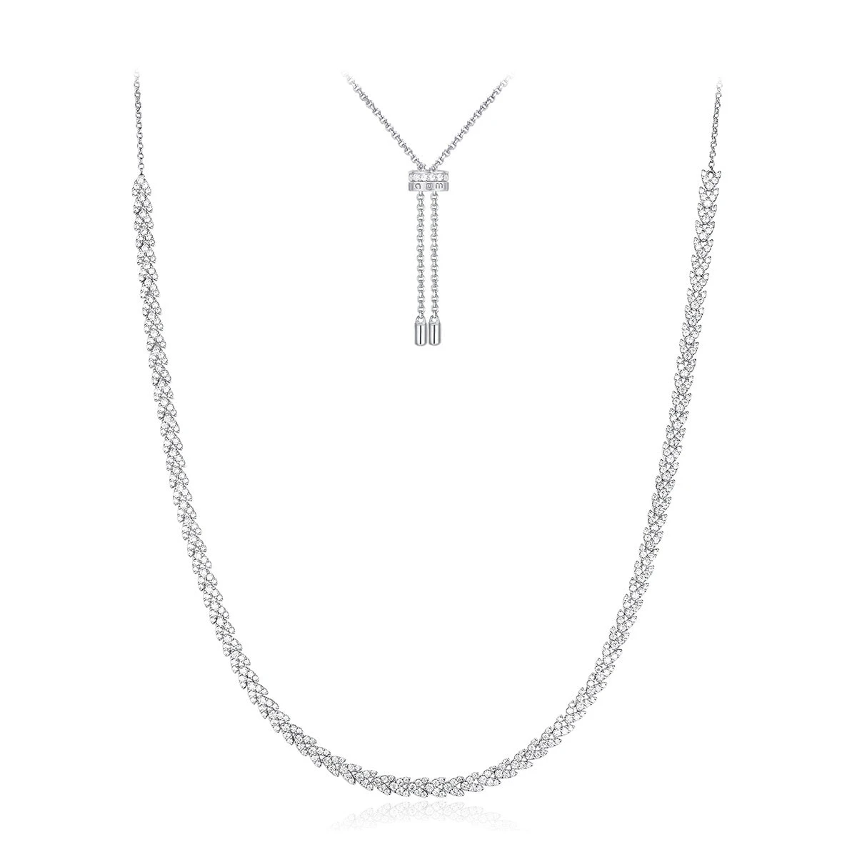 Apm Monaco 925 Sterling Silver Necklaces Unisex Silver White