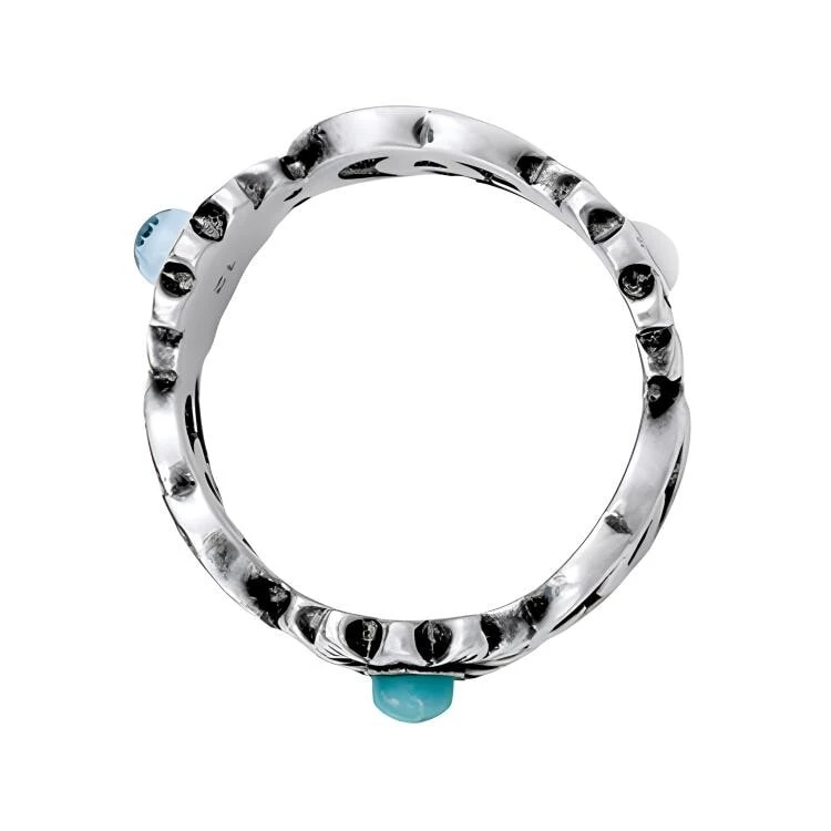 GUCCI Double G Flower Ring Blue Topaz Stones