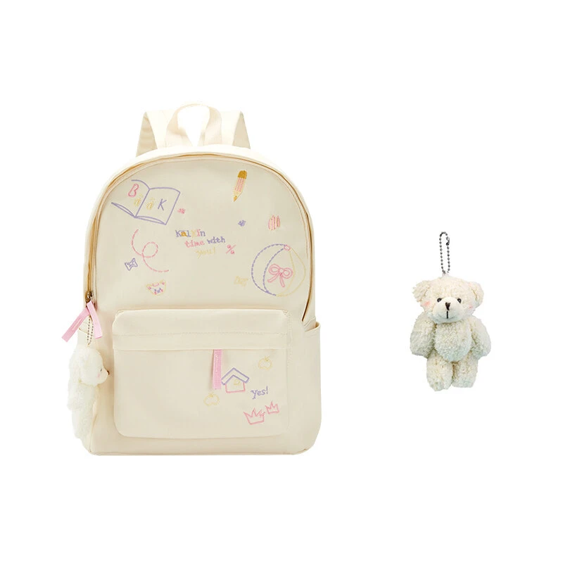 MARKANGARO Nylon Backpack Regular Unisex White/Pink/Purple/Black