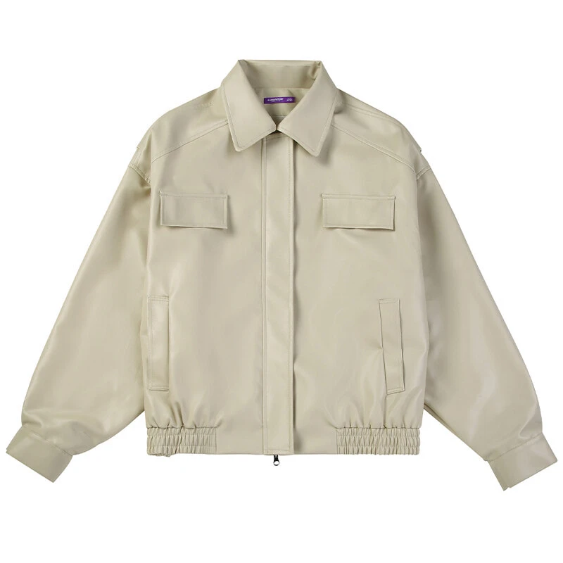 LISENPOK Leather Jackets Unisex Lapel Moderate