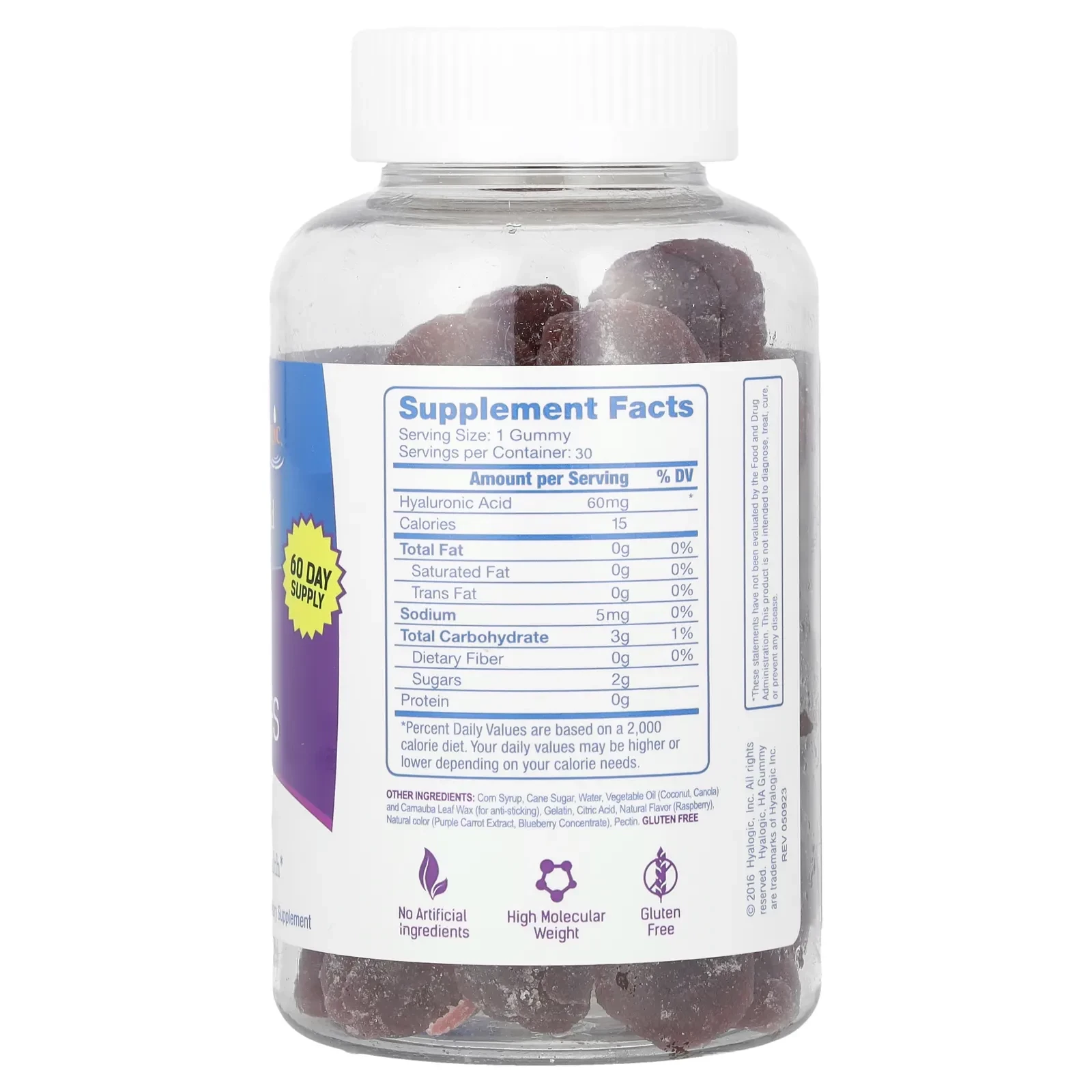 HA Gummy, Hyaluronic Acid, Berry, 60 Gummies