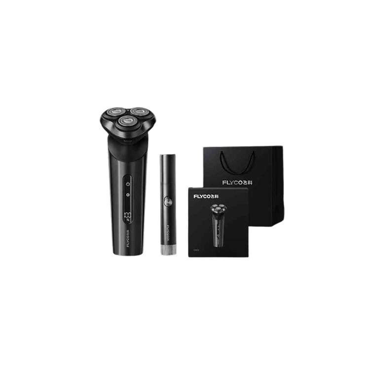FLYCO FS929 Rotary Shaver Electric Men's Beard Trimmer, Double Layer Blade With Dual Power Rechargeable And Plug in