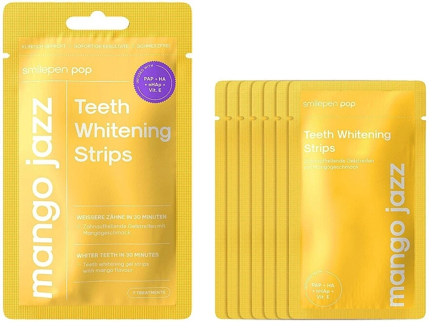 Zahnaufhellungsstreifen - SwissWhite Smilepen Pop Mango Jazz Teeth Whitening Strips