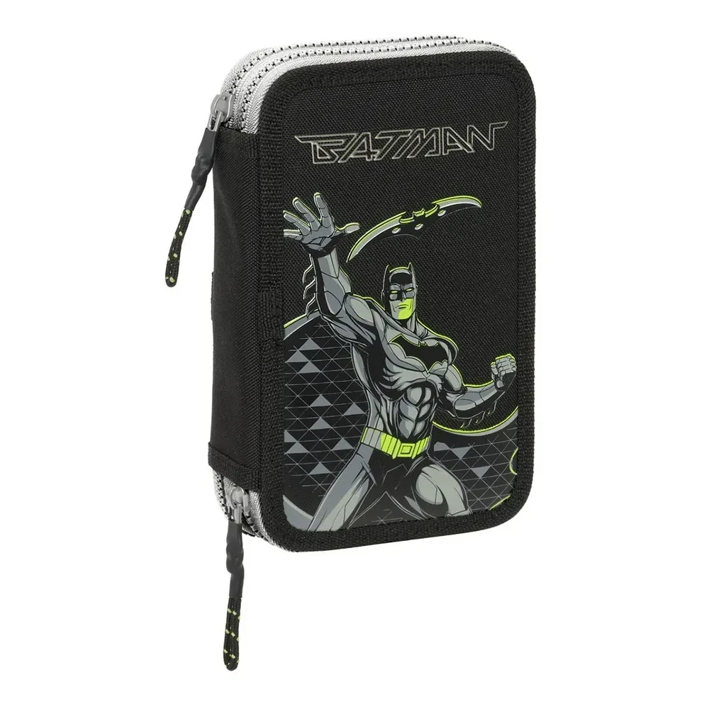 Double Pencil Case Batman Game over Black 12.5 x 19.5 x 4 cm Double Pencil Case 29 Pieces