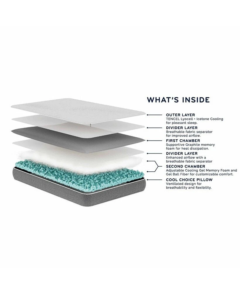 Nestl cool Choice Customizable Memory Foam Blend Cooling Side Sleeper Pillow, King