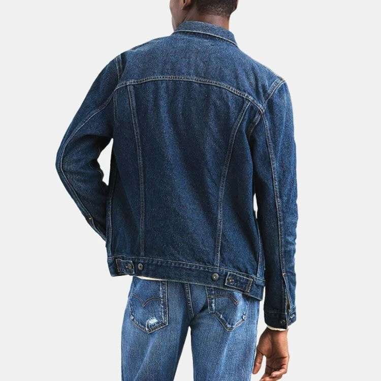 Levis Denim Jackets Men's Blue Lapel Moderate Straight Fit
