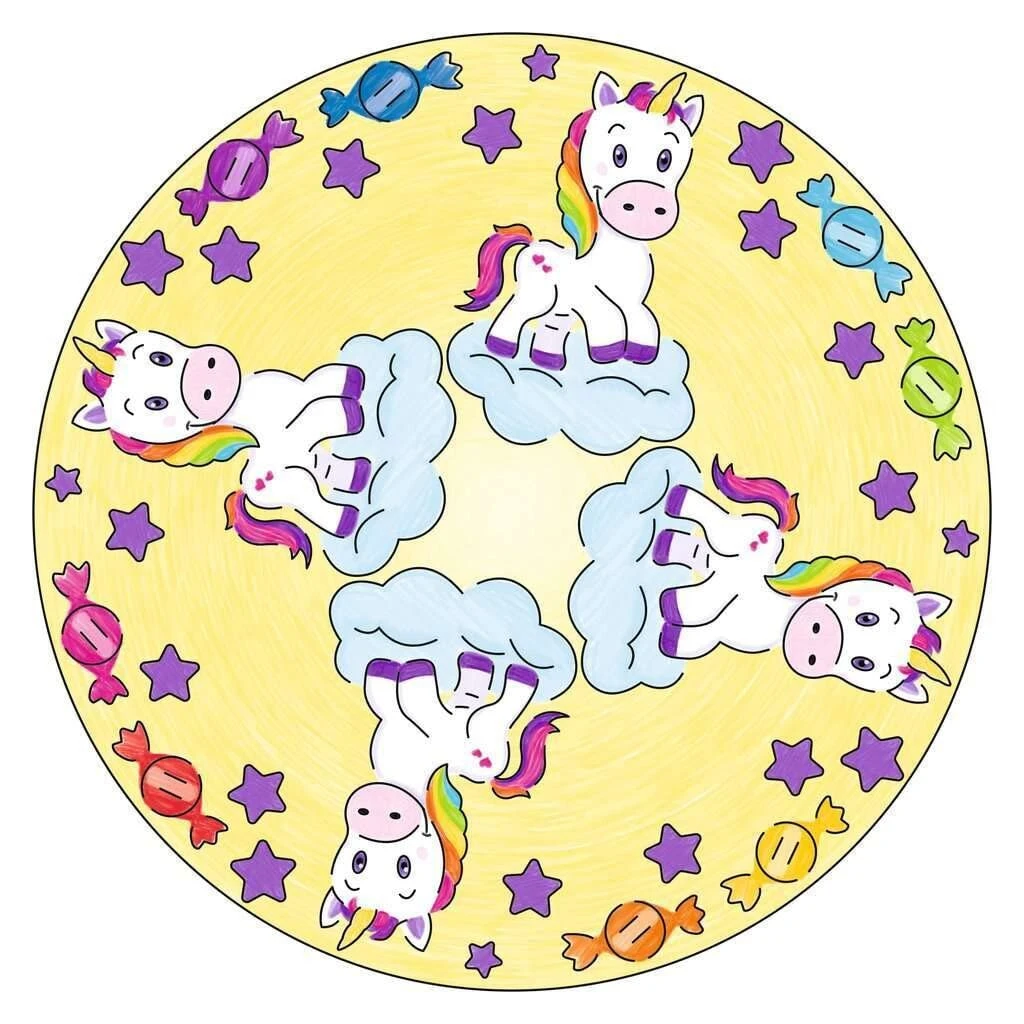 Pictures to colour in Ravensburger Design Unicorn Mandala