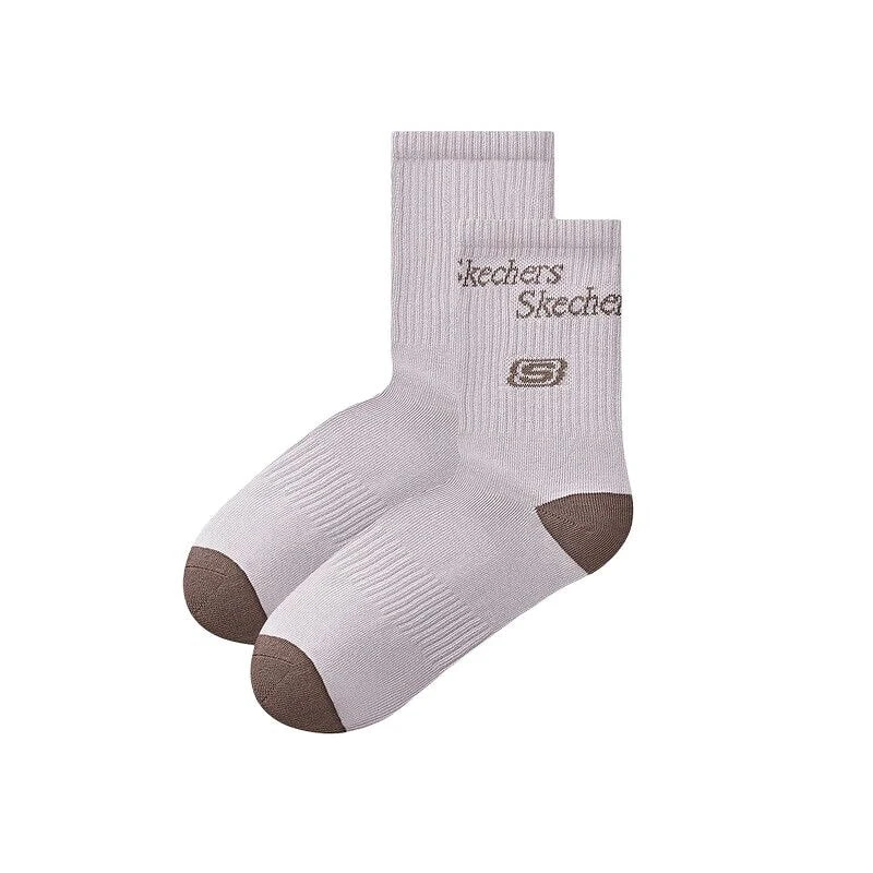 Skechers Sports Alliance Series Mid Calf Socks Unisex 2 Pack Brick Earth Tone Rose/Light Violet