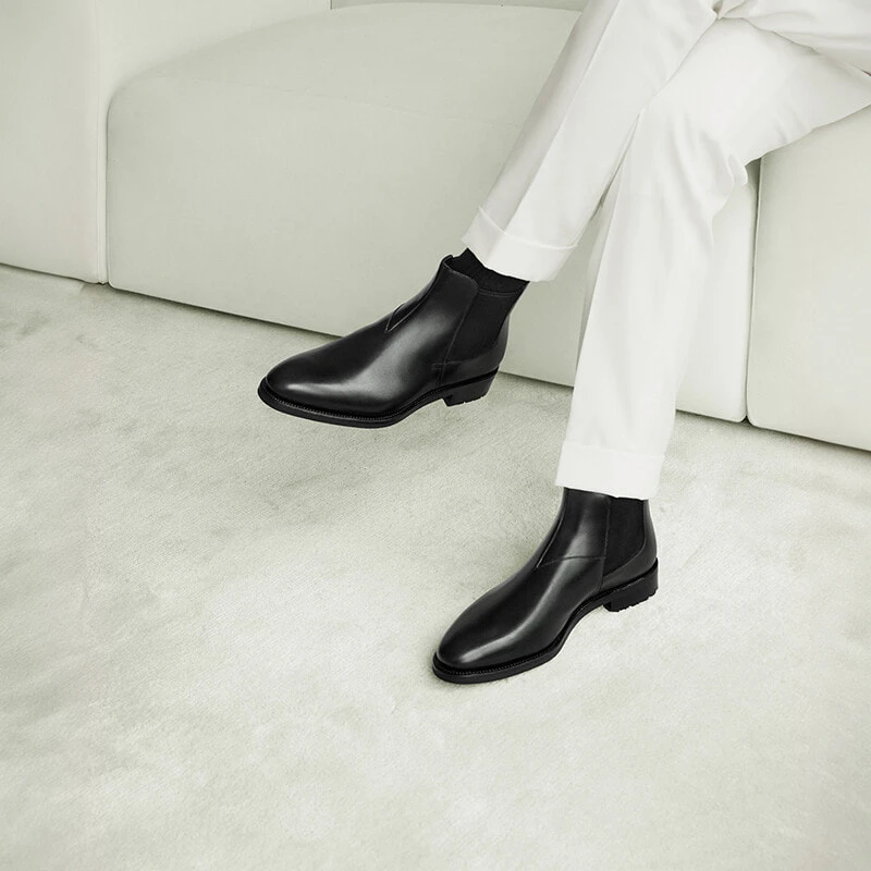 THOM WILLS Short Chelsea Boots Men's Black
