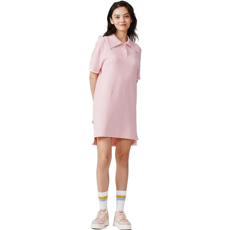 LACOSTE Short Sleeved Dress Women's Rose Pink