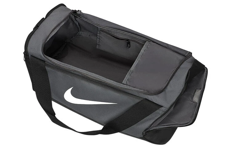 Nike Brasilia Polyester One Shoulder Crossbody Portable Luggage Bag, Gym Bag Trumpets Unisex Black Gray