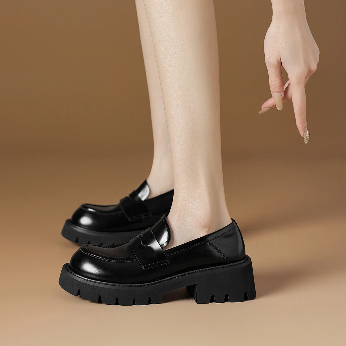 Rosa Bianca Loafers 5.2cm Women's Black