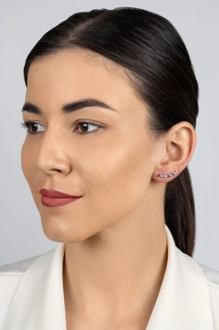 Matching long earrings with colored zircons EA1107WRBW