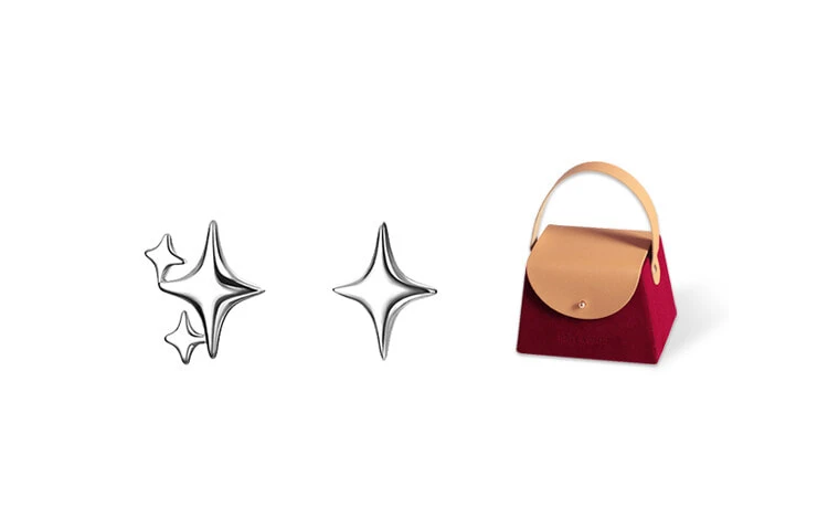 MISS TOOYA S925 Silver Stud Earrings Women's