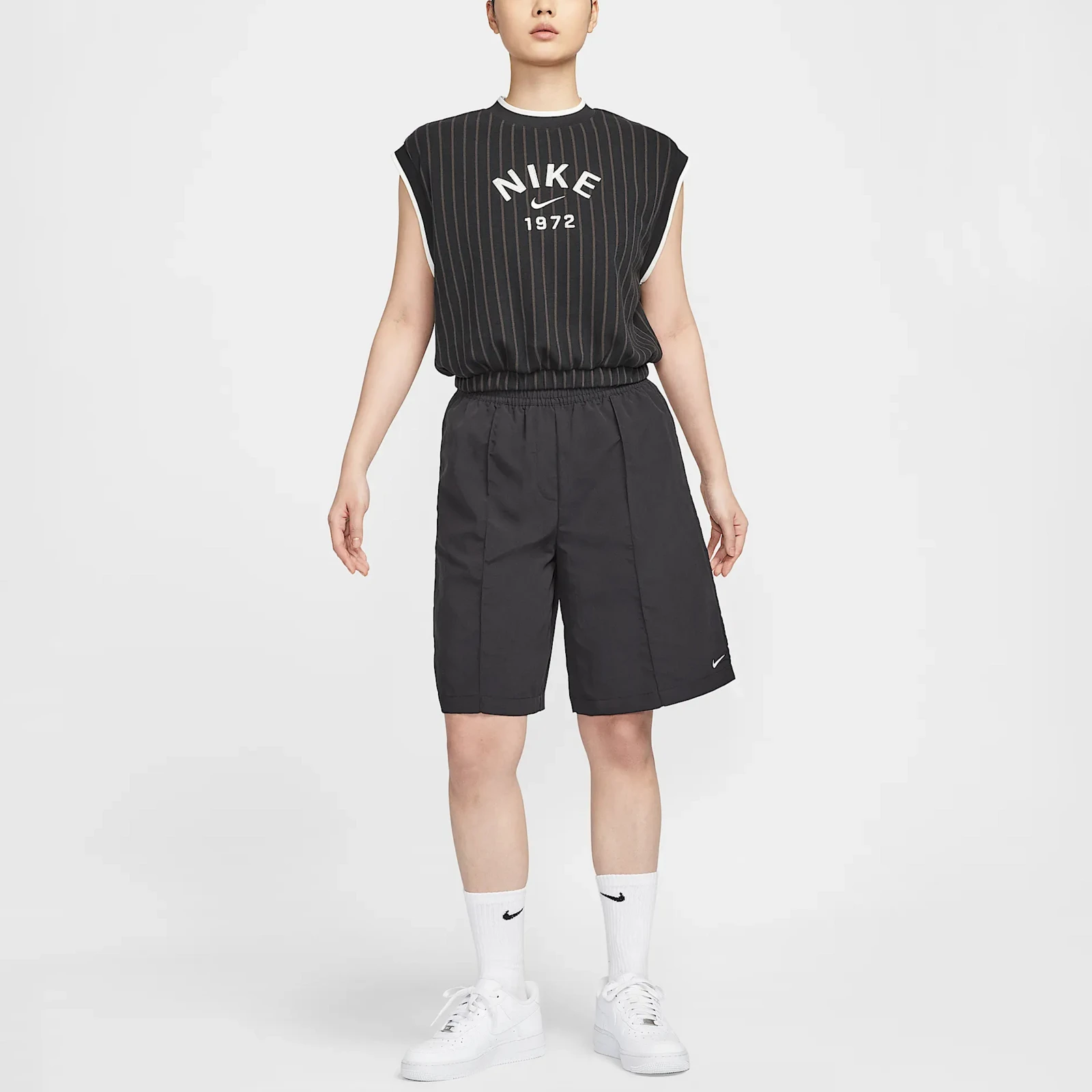 Nike Striped Logo embroidered Top
