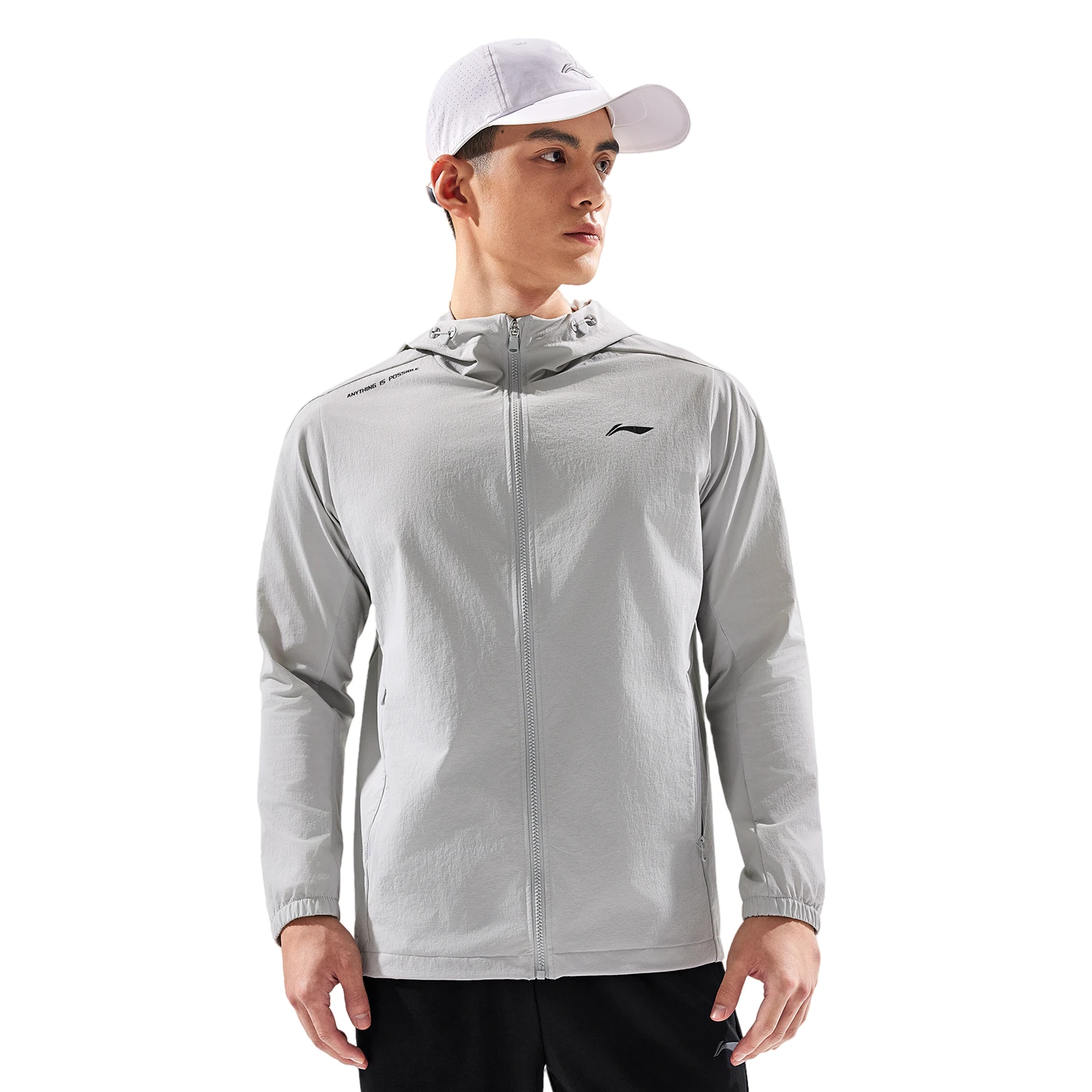 LiNing Fitness Series Trench Coat Men's Coin Gray