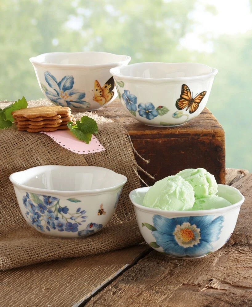 Lenox butterfly Meadow Blue Assorted Bowls, Set of 4