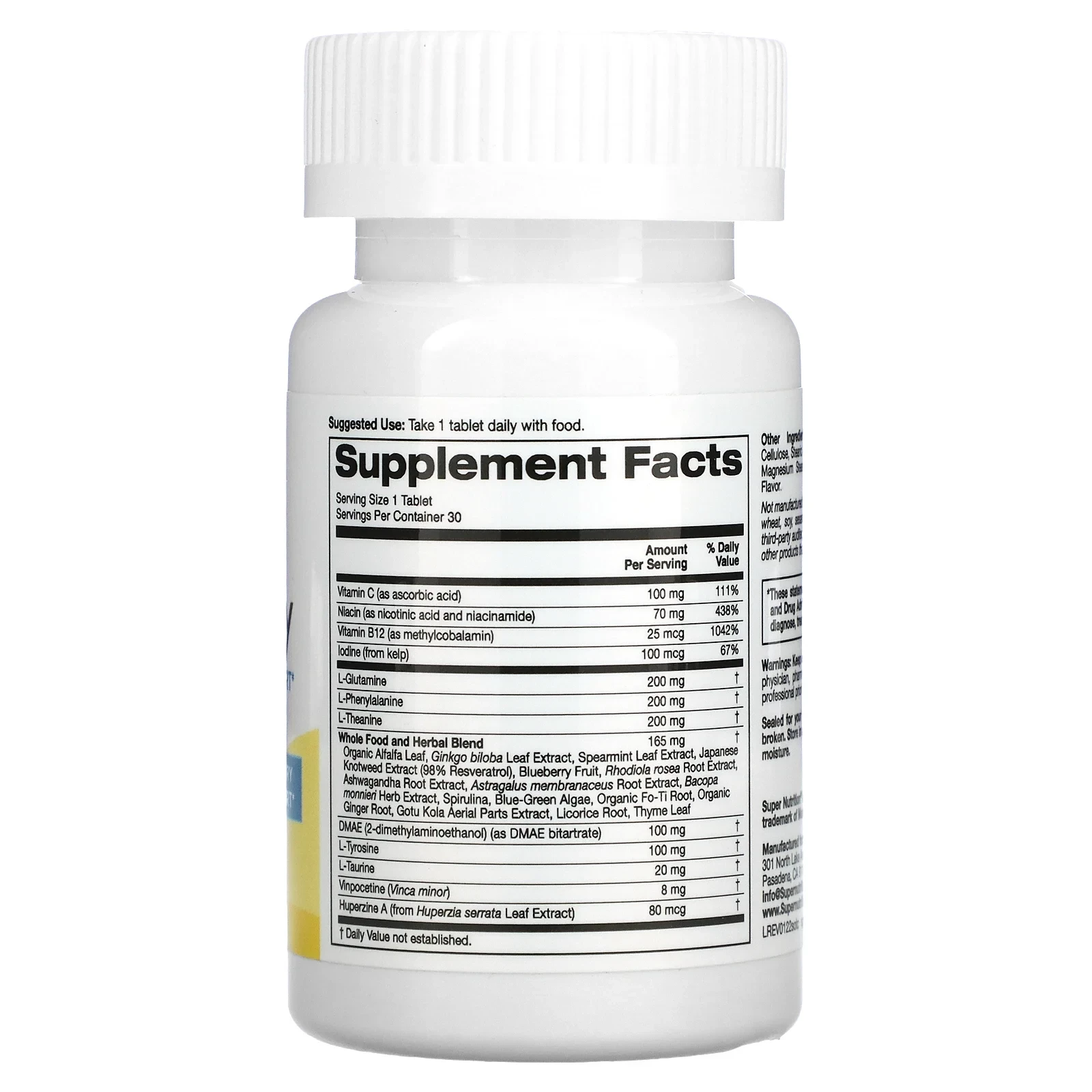 SimplyOne, Think Clearly, 30 Tablets