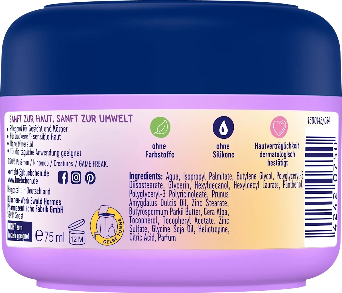 Kinder Pflegecreme Pokémon Dragoran, 75 ml