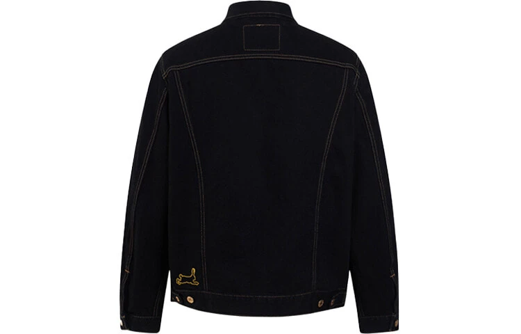 Levis Denim Jackets Men's Black Lapel Moderate Straight Fit