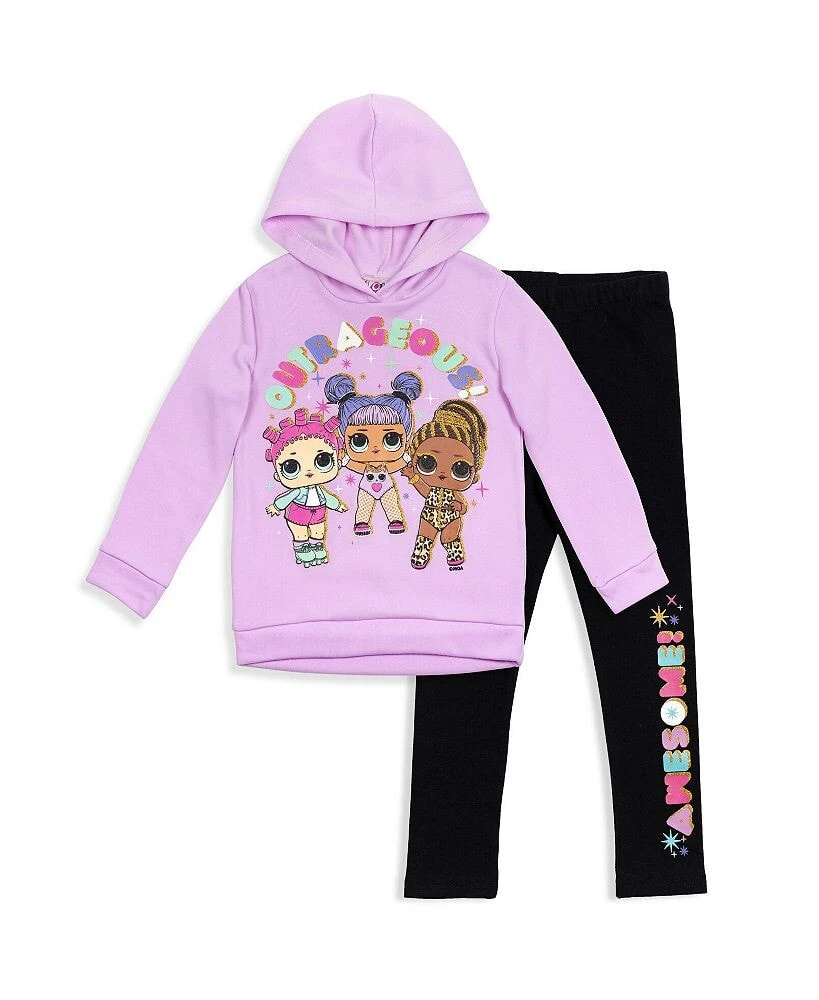 L.O.L. Surprise! girls Roller Sk8er Daring Diva Diva Pullover Fleece Hoodie and Leggings Outfit Set to