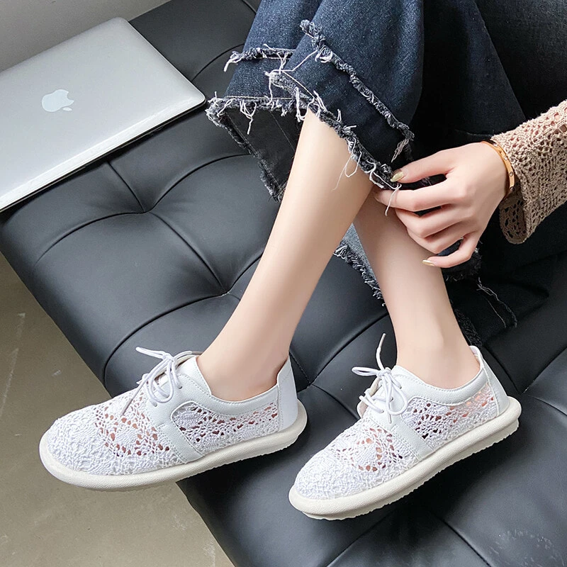 GONGNIUMEILI Espadrilles Women's White/Apricot