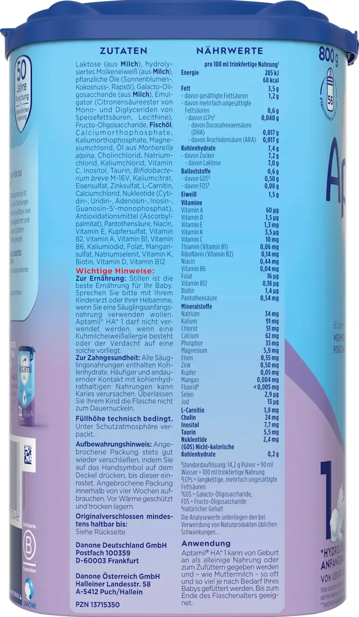Anfangsmilch HA1 von Geburt an, 800 g