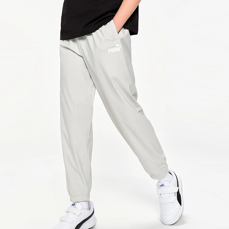 Kids' PUMA Knitted Sweatpants Sportstyle Series SS25 Light Gray