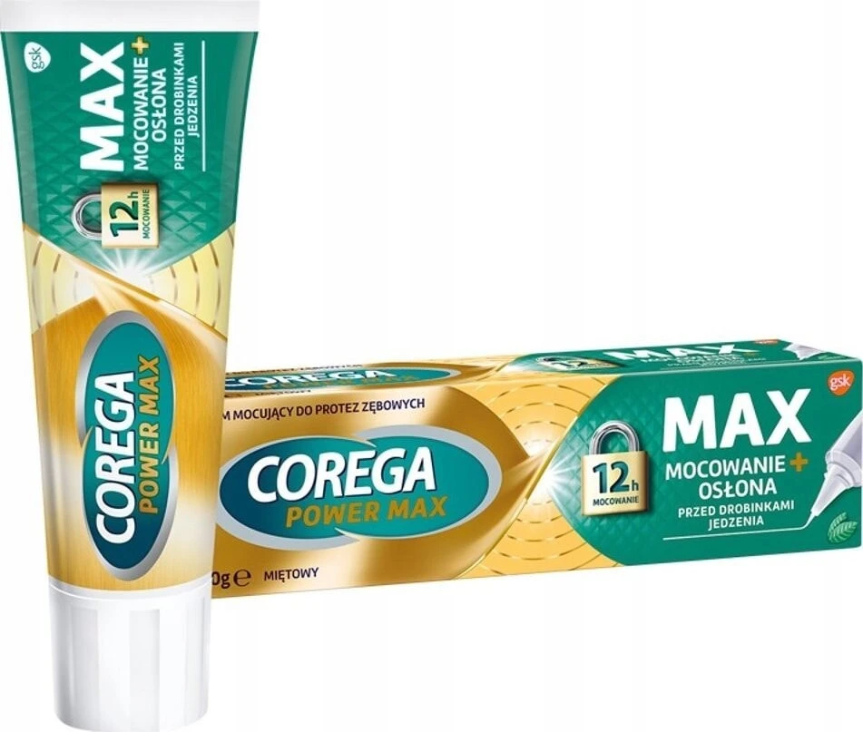 Corega Krem do protez zębowych Corega Max Mocowanie + Osłona o smaku miętowym 40g