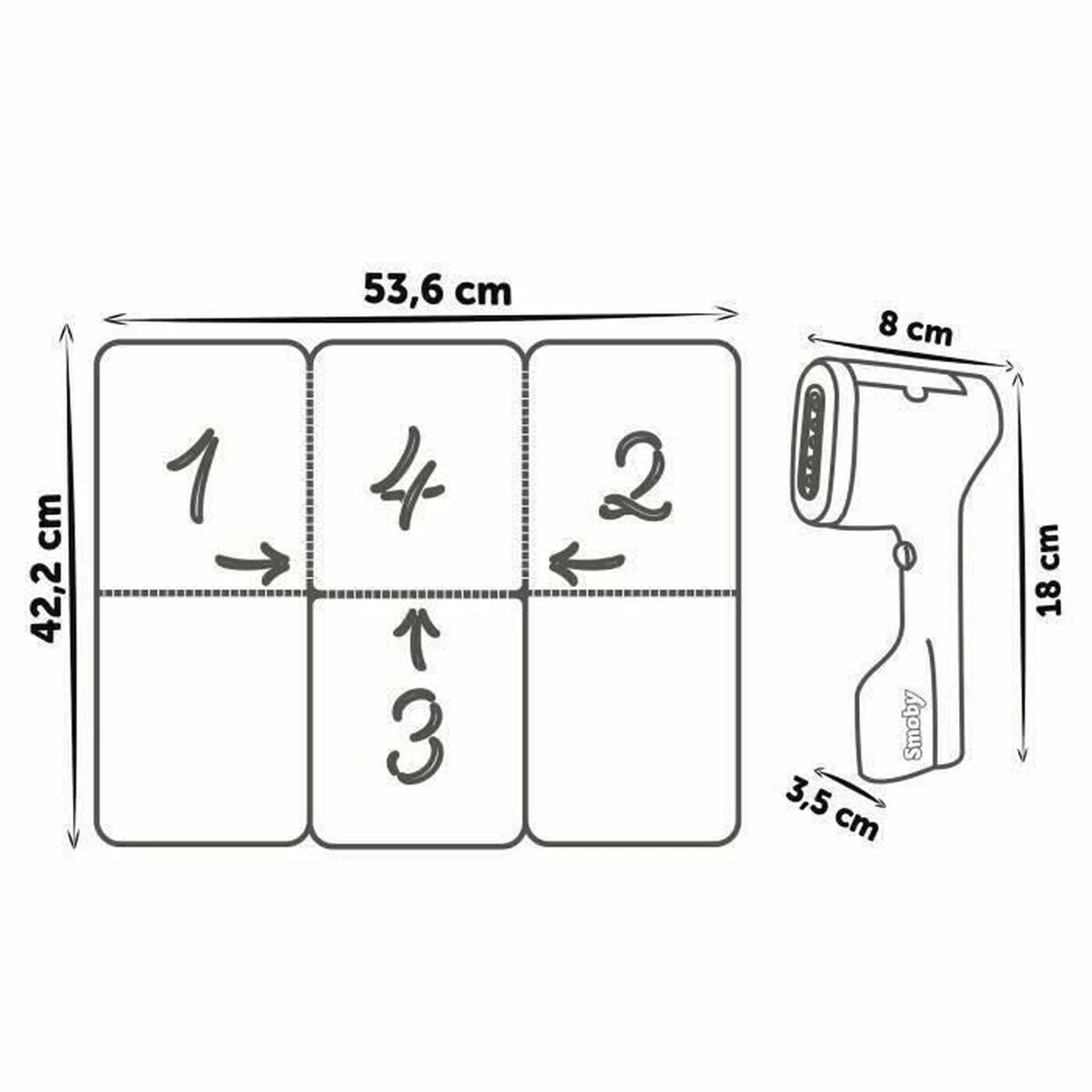 SMOBY Eisen Rowenta Dampf mit Klappbarem Set im Karton