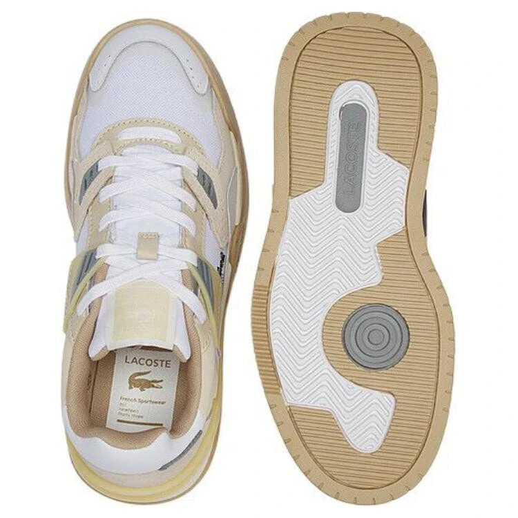 LACOSTE Slip-Resistant Low-Top Skateboard Shoes Women's Ecru