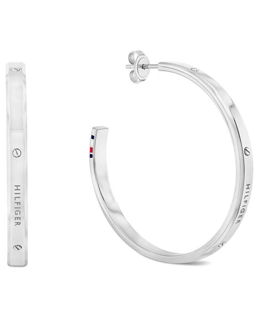 Steel hoop earrings Linear 2780956