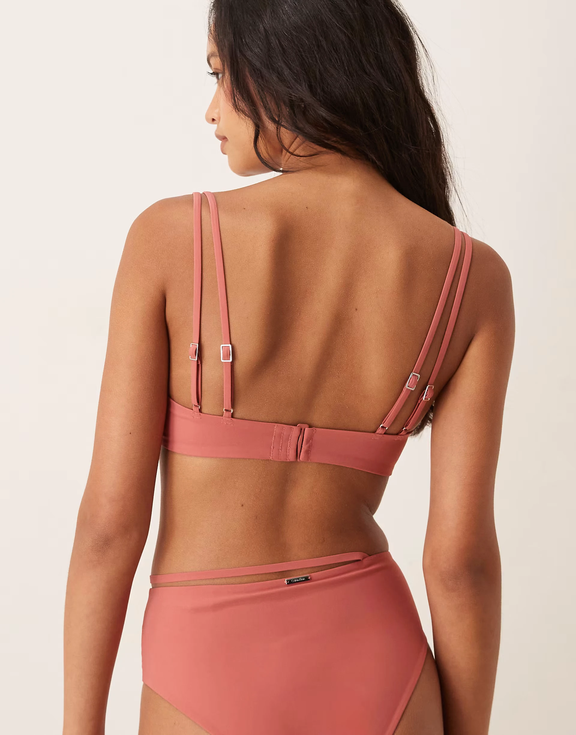 Calvin Klein luxe bralette bikini top in pink