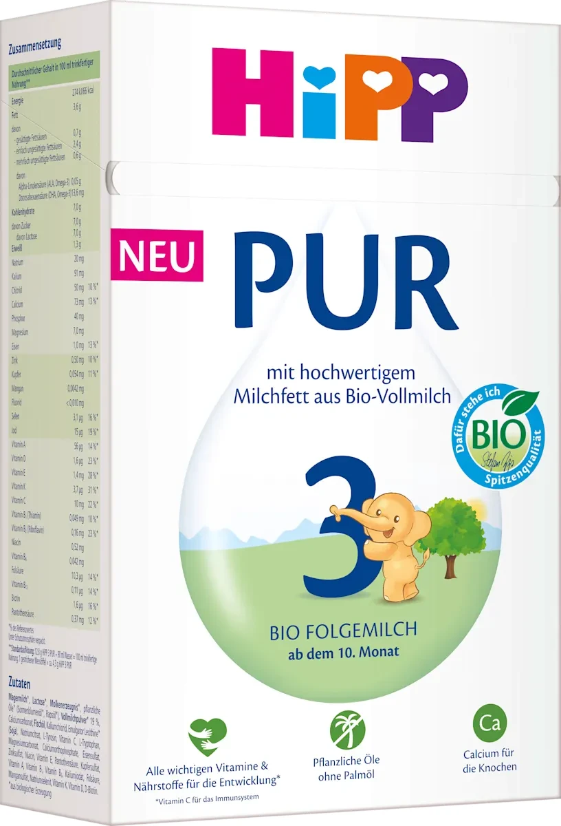 Folgemilch 3 PUR ab dem 10. Monat, 500 g
