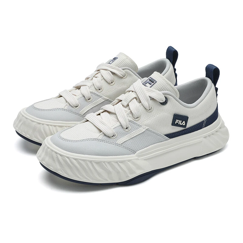 FILA Fosso Chuanxing Shoes Low Top Canvas Shoes Men's White Gray