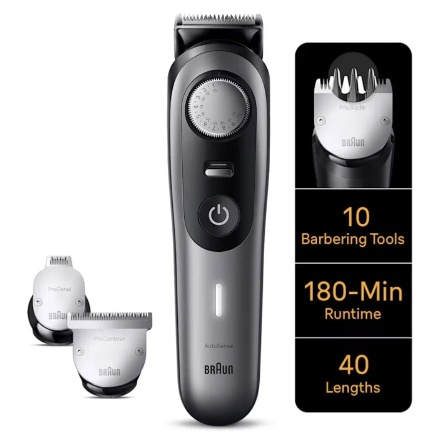 Trimmer Series 9 BT9420 & King C. Gillette Rasierhobel in Schwarz/Grau