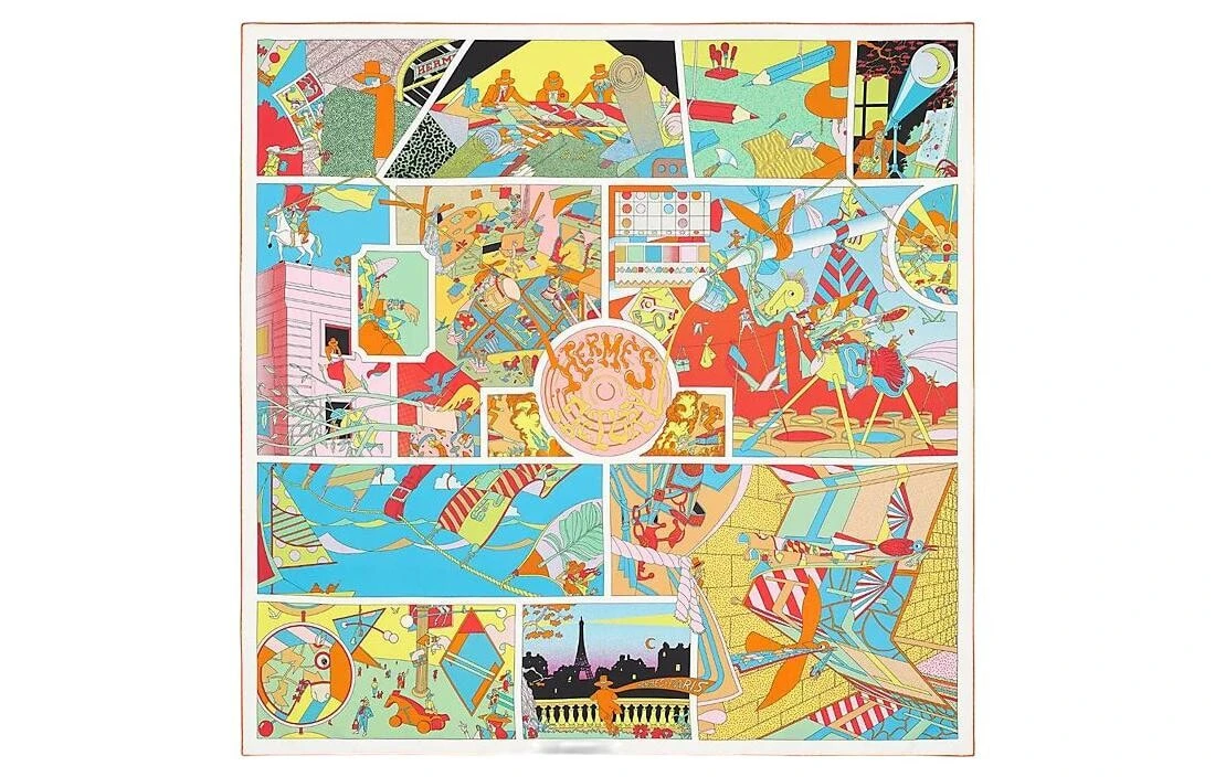 HERMES Carre Silk Scarves Women's Multicolor