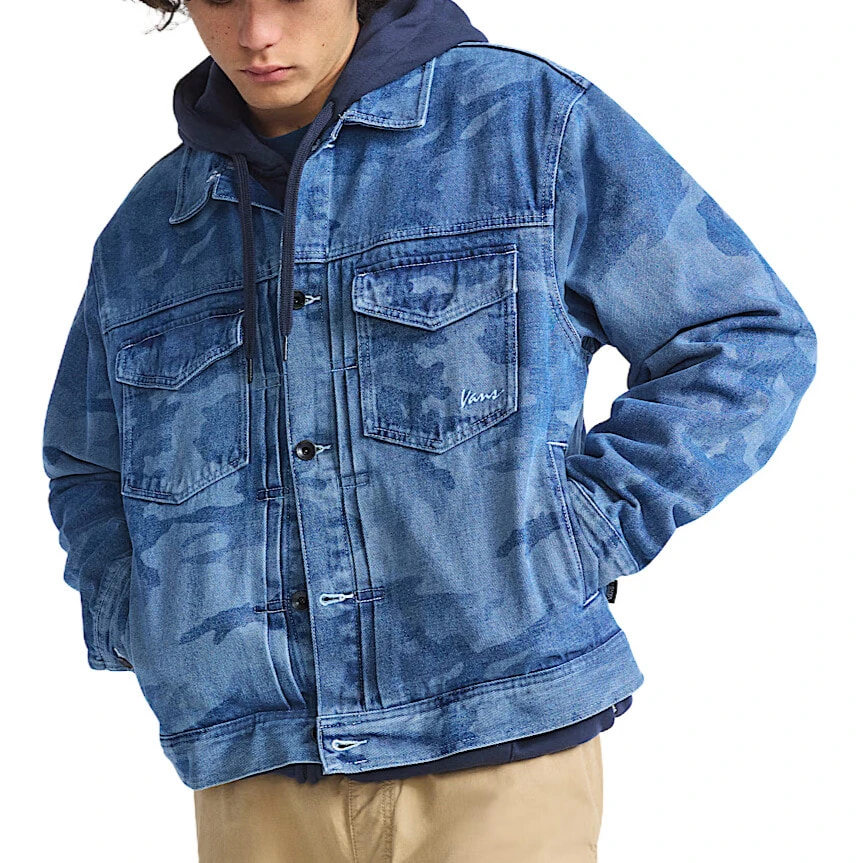 Vans Denim Jackets Men's Blue Lapel Moderate