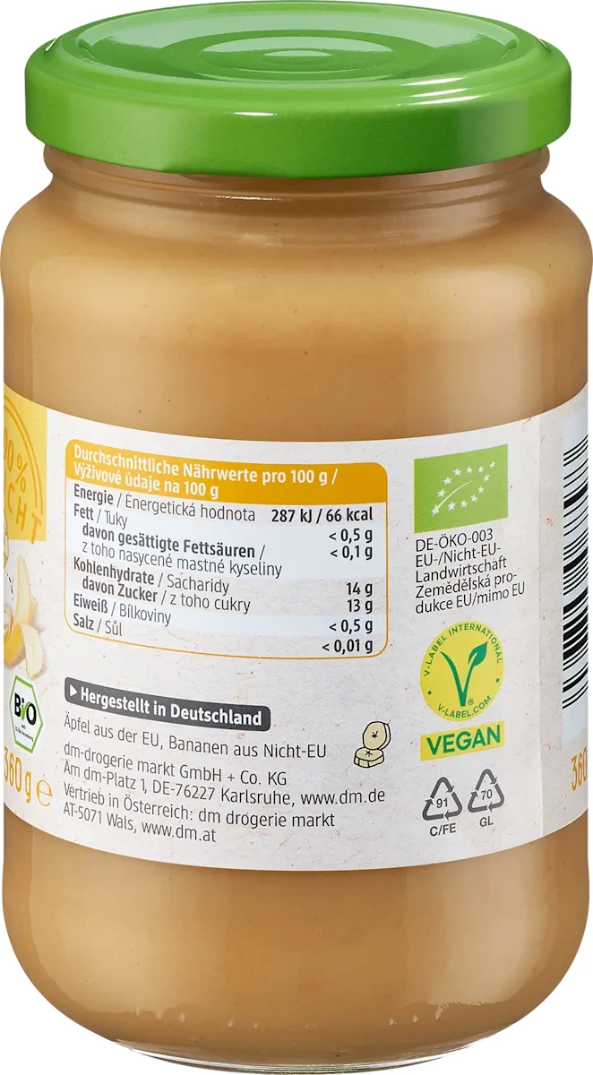 Fruchtmark Apfel mit Banane, 360 g