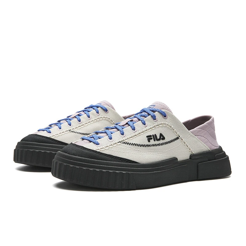 FILA MILANO Breathable Lightweight Low top Canvas Shoes Women's Streptopelia Yellow/Light Purple