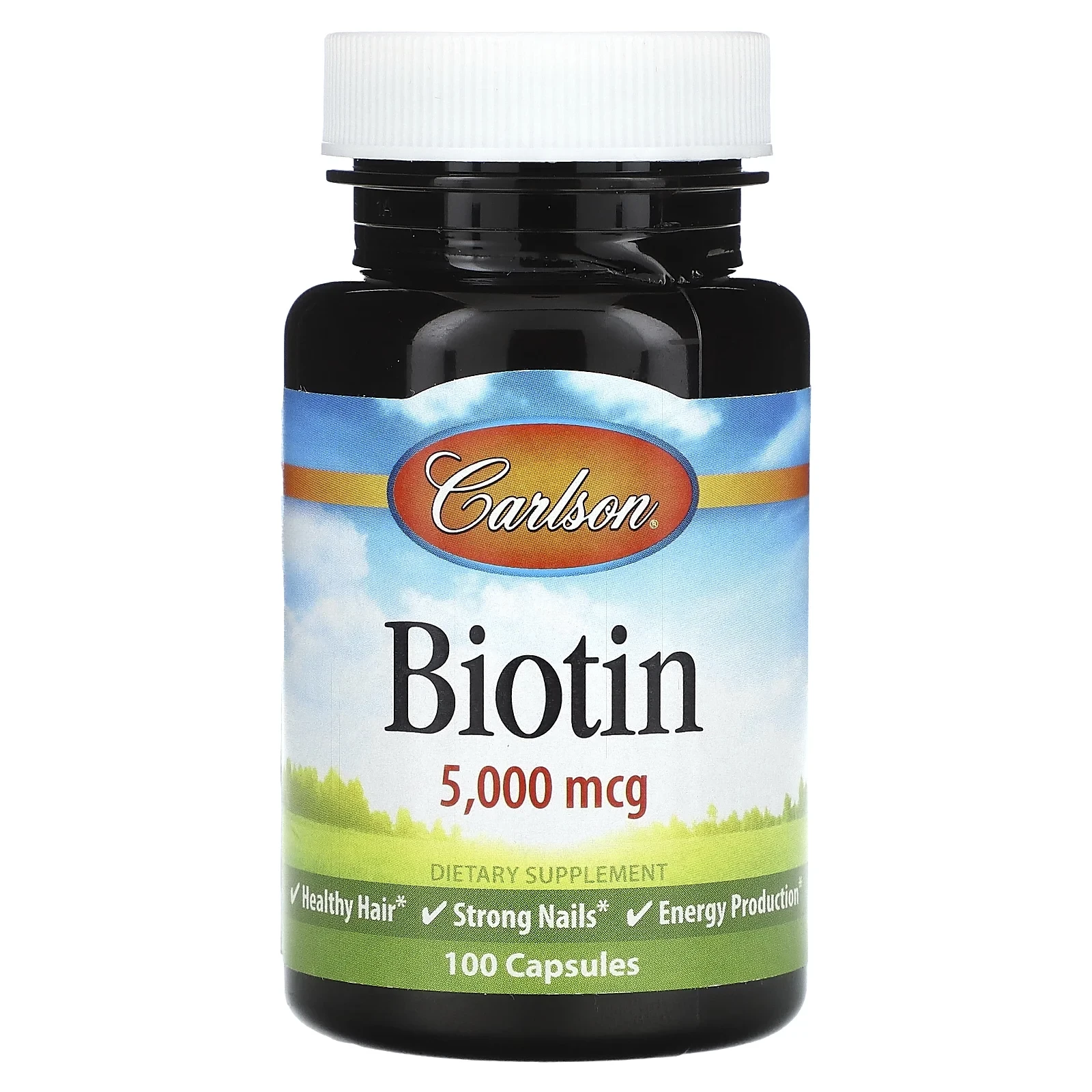 Biotin, 5,000 mcg, 50 Capsules