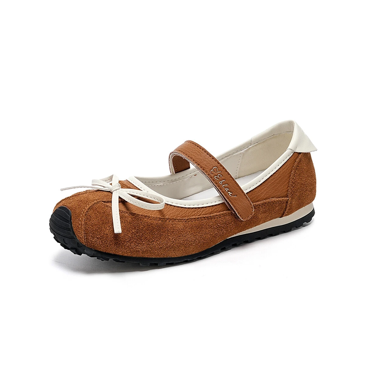 EBLAN Flat Mary Jane Shoes Women's Camel