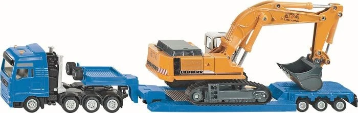 SIKU Schwertransporter mit Tiefbettaufli