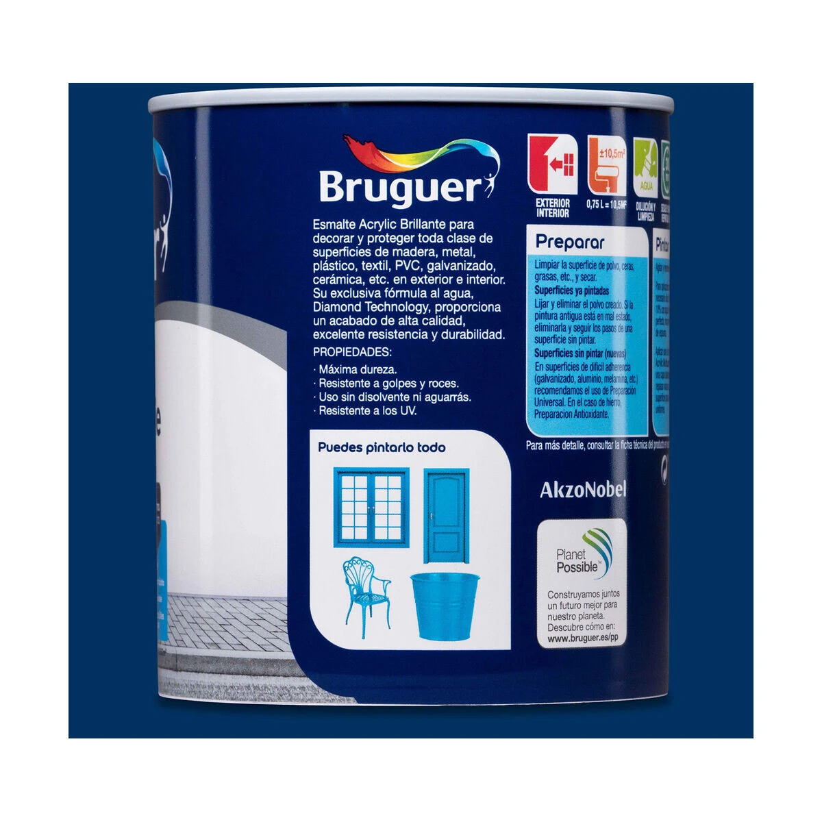 BRUGUER 0.750l 5057548 Glänzender Acryllack für mehrere Oberflächen