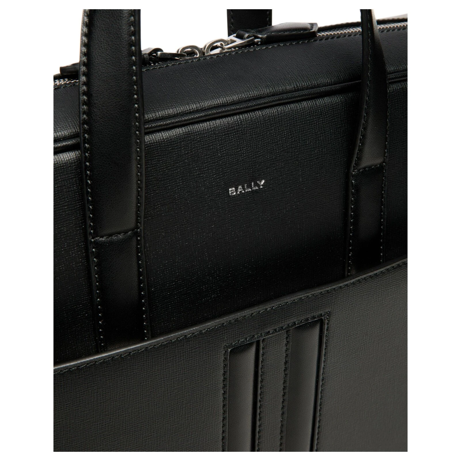 BALLY Regenerated Cow Leather Portable One Shoulder Crossbody Briefcases Men's Black
