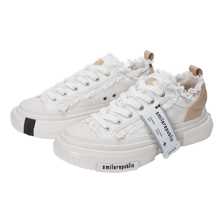 SMILEREPUBLIC INCEPTION 70S WHITE Low top Canvas Shoes Unisex White