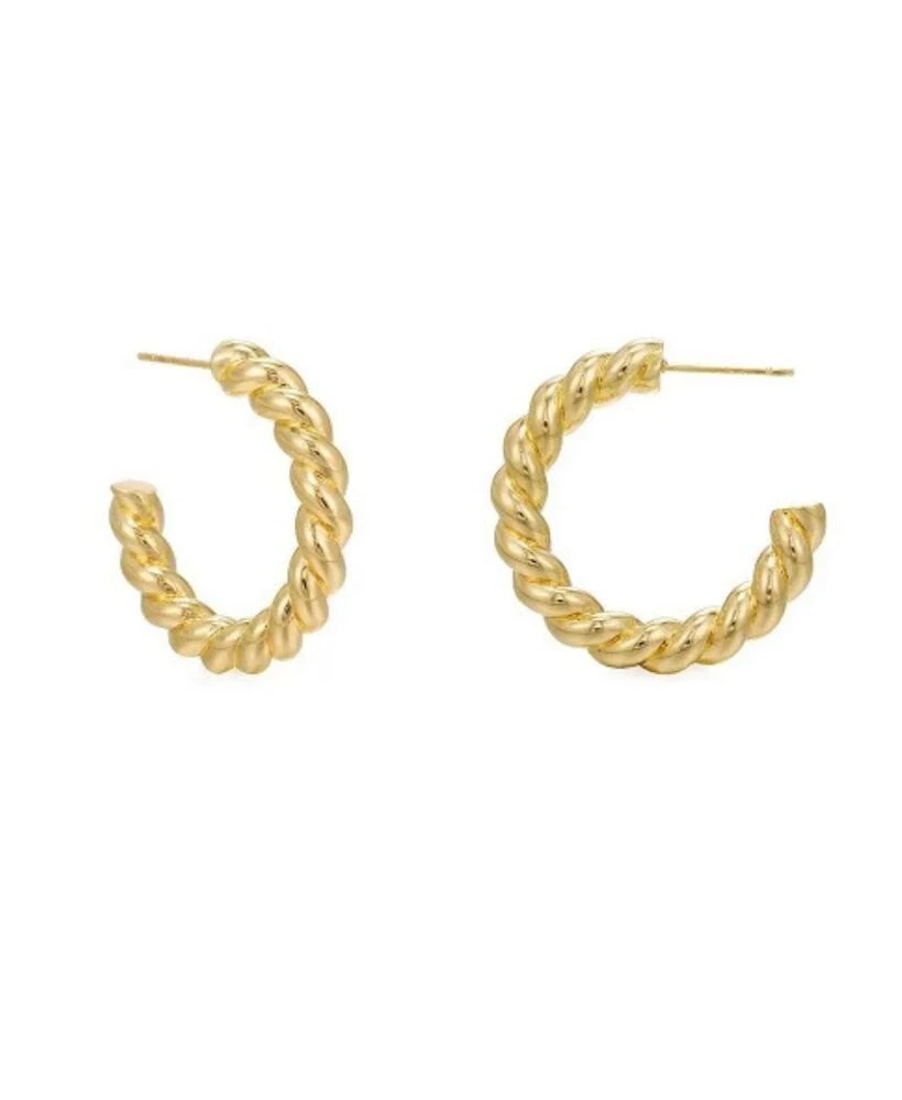 Hollywood Sensation gold Rope Hoop Earrings ; Perfect for Any