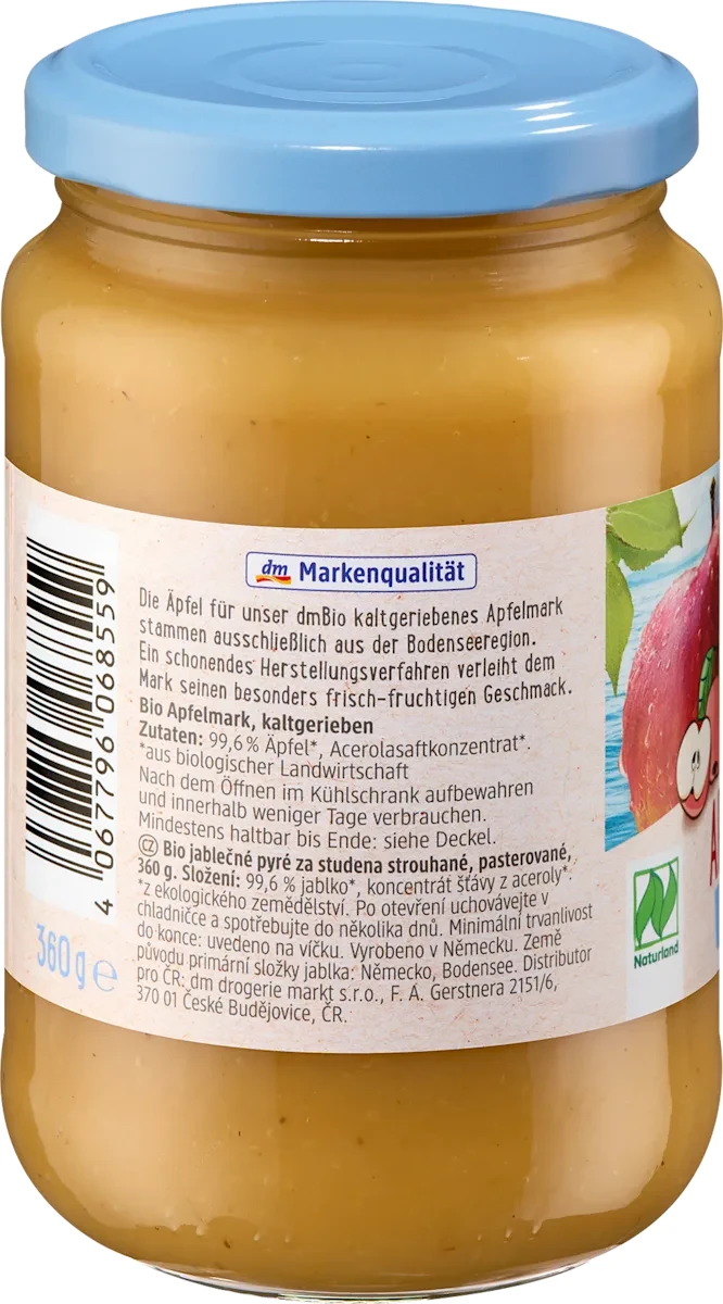 Fruchtmark Apfel kaltgerieben, 360 g