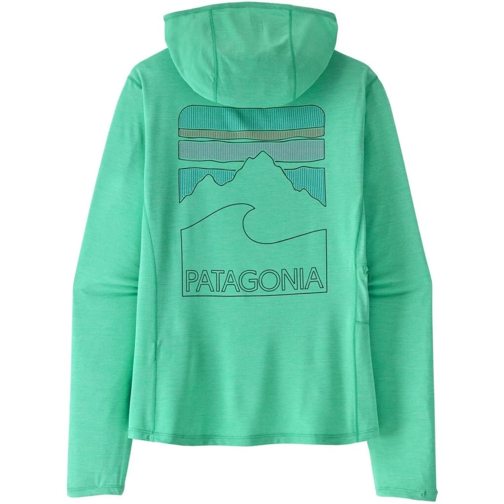 Patagonia Cap Cool Sun Hoody Women - Peak Visions - Aqua Stone - Early Teal X-Dye
