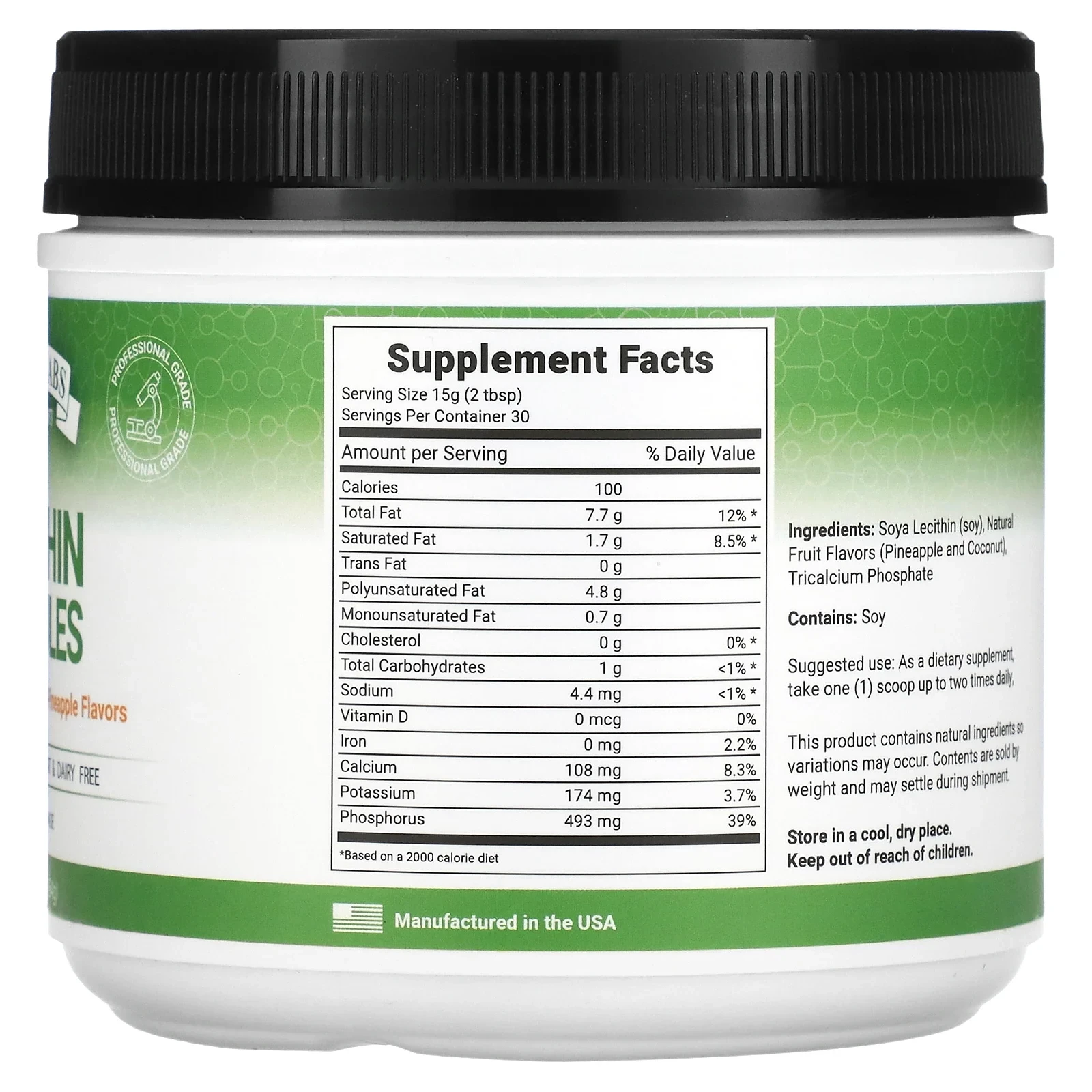 Lecithin Granules, Natural Coconut and Pineapple, 16 oz (454 g)